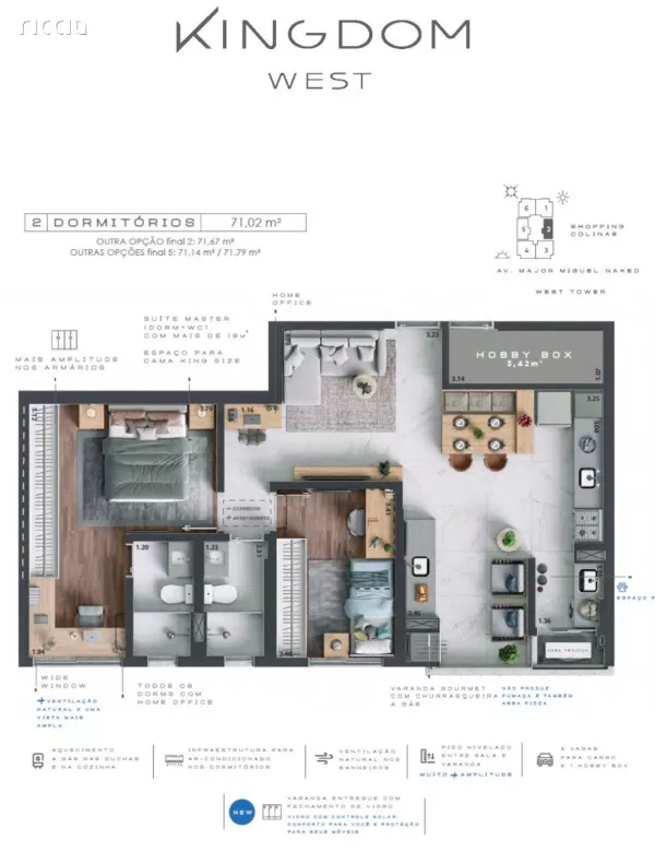 Apartamento com 2 quartos à venda em Jardim das Colinas São José dos Campos